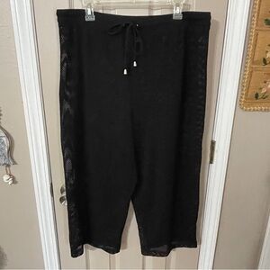 Westbound Beach Y2K black ankle length drawstring mesh beach pants. Sz. XL.